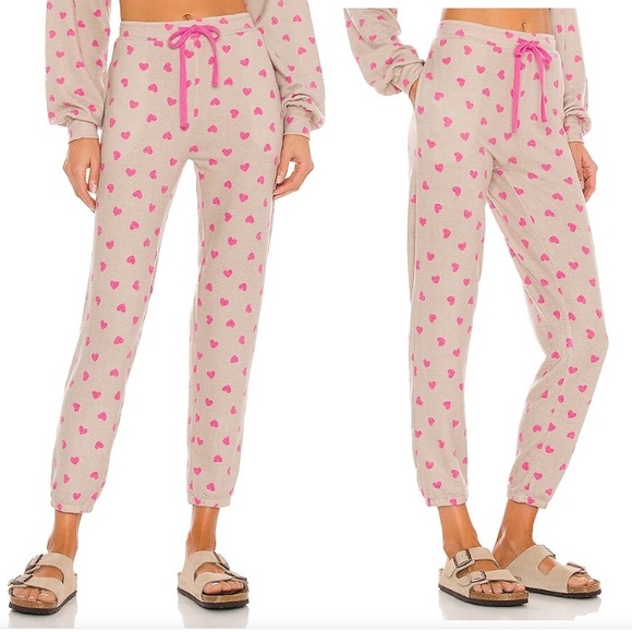 Beach Riot Pants - NEW Beach Riot Savannah Heart Sweatpants Joggers Pants, Tan Camel Pink, Dylan
